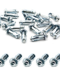 Badass M4 X 20 Jack Nuts And Petal Fan Clips Rock Solid Galvanized Drive On Self Tapping Screws 20 Pack on white background.