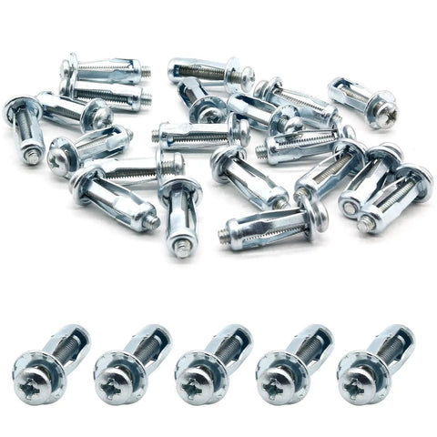Badass M4 X 20 Jack Nuts And Petal Fan Clips Rock Solid Galvanized Drive On Self Tapping Screws 20 Pack on white background.