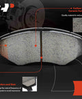 Close-up of ceramic brake pad with chamfers and slots for Front Vented Disc Brake Rotors And Ceramic Pads Kit For Honda And Acura Cars