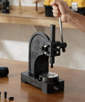 Beefy 0.5 Ton Manual Arbor Press for Desktop Stamping Bending and Forming Cast Iron Construction in Use