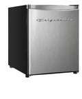 Compact Upright Freezer With 1.1 Cu Ft Capacity And Brushed Silver Exterior showcasing sleek design with a reversible door.