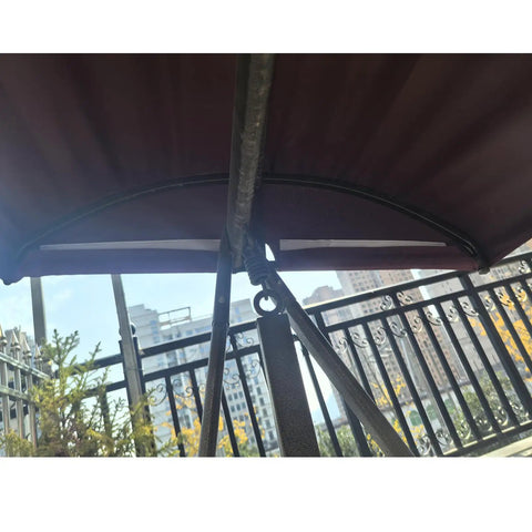 Outdoor Swing Canopy Replacement Cover For 3 Seater Porch Swing Waterproof Top Shade with cityscape view