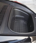 Tesla Model Y 2021 Refresh Frunk Liner Hecka Tough TPE Rubber Cargo Floor Mat in front trunk for custom fit and all weather protection.