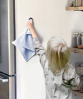 Child using 3 Piece Round Adhesive Towel Hooks In Chrome Finish, Easy Install Wall Mount Towel Holders For Kitchen And Bath, No Drilling No Tools.