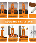 Operating instructions for 3-In-1 Cabinet Door Mounting Jig With Adjustable Positioner, Base, And Three Drill Bits, Pro-Grade Aluminum Alloy Cabinet Hinge Installation Tool For Frameless And Face-Frame Cabinets, Works On Left Or Right Opening Doors.