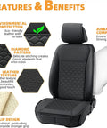 Features of Two Piece Front Car Seat Covers Leather Waterproof Seat Protector Universal Fit For Most Cars, SUVs And Trucks