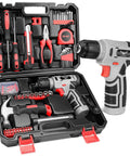 8V Cordless Drill With LED Light And 146 Piece Home Repair Tool Set In Portable Box Hand Drill Kit For Men And Women DIY Handyman