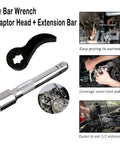 Two Piece Beefy Pry Bar Wrench Adapter Head Set For One Half Inch Drive Converts Breaker Bar Or Ratchet Into Prying Tool With Extension Bar