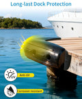 Hella Sturdy Marine Grade Dock Corner Bumpers Boss Level 10 6 Inch Inflatable Boat Hull Protectors For 90 Degree Angles mounted on dock