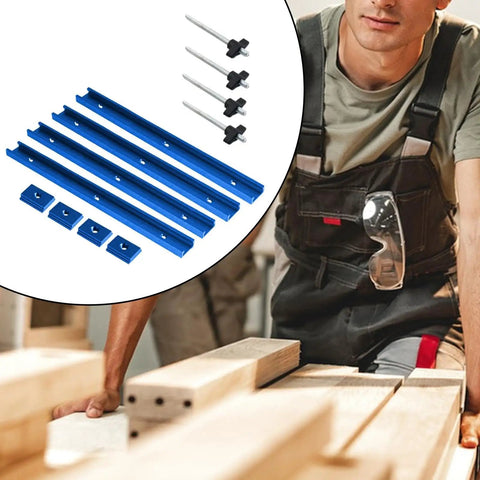 T Slot Miter Track Jig Kit With Knobs For Woodworking Jigs And Fixtures Predrilled Mounting Holes Aluminum Alloy components