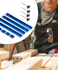 Heavy Duty Pro Grade T Track Slider Kit for Woodworking Jigs in workshop with blue aluminum tracks and parts