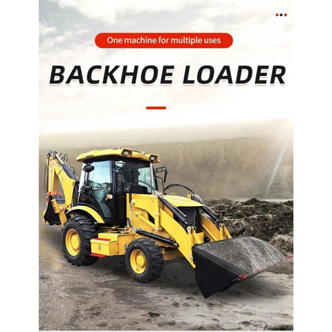 Backhoe Loader Do-It-All Combo For Farm Use, Compact Tractor Excavator With 2.0m Digging Depth, Versatile Attachments displayed