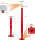 2 Pack Adjustable Basement Floor Jack For 18 To 36 Inch Height Range, Floor Joist Screw Jack with dimensions and red steel body