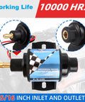Micro Electric Gasoline Fuel Pump Five Sixteenth Inch Inlet And Outlet Universal Fit For Carbureted Engines 12V Front View
