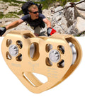 Tandem Zipline Pulley Kit With 30KN Load Rating Beefy Stainless Bearings Aluminum Housing For Cable Rope Rescue Heavy Duty