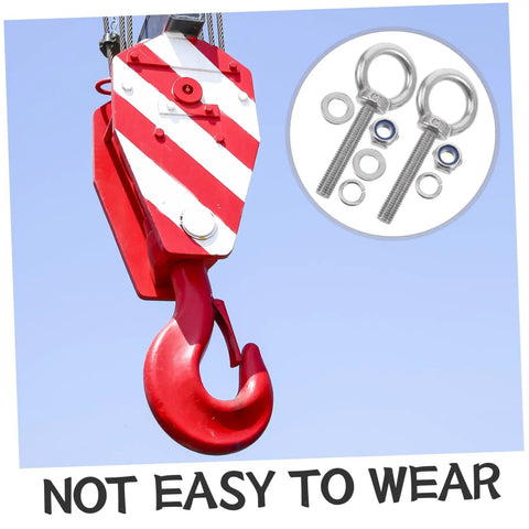 Beefy Heavy Duty Stainless Steel Eye Bolt With Shoulder For Lifting And Wall Mount M10x60 Size Closed Hook Eye Screw For Chains Ropes And Cable Ties Multipurpose Lifting Hardware, eye bolt set