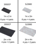 Heavy Duty Dual Lock Tape Pack Of 4, Black 2X4 Inch Adhesive Mounting Strip, Slaps Right On Your Dashboard To Keep EZ Pass And Toll Tags Secure, Built Tough Weatherproof Real Deal Fit.