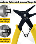 Two Pack 2 In 1 Snap Ring Pliers Set Internal And External Circlip Pliers with yellow handles for 10mm to 40mm rings
