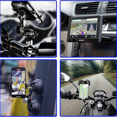 25Mm To 17Mm Ball Adaptor Aluminum Alloy Dual Socket Arm Rotating Ball Mount For RAM Brackets GPS Units Car Dash Mounts Universal Fit Rock Solid Heavy Duty Swivel Mount on bike and car dash