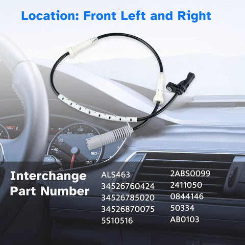 Premium Front Abs Wheel Speed Sensor With Badass Durability For Rwd Bmw 1 Series And 3 Series. Front left and right location.
