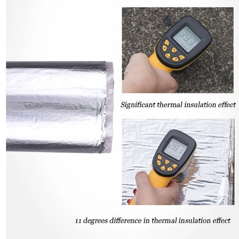 No Sweat Self Adhesive Roofing Tape With Heavy Duty Asphalt Bitumen Membrane in use showing thermal insulation effect measurements.