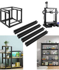 600mm Black 3030 Aluminum Extrusion T Slot Pack Of 4 European Standard 30x30 Profile with shelves and machinery applications