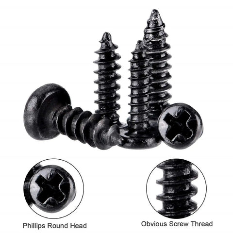 Heavy Duty M1 M1.2 M1.4 M1.7 Carbon Steel Screw Assortment With Phillips Pan Heads For Electronics And Home Jobs. Solid 1000 Piece Self Tapping micro screws with visible threads.