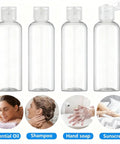Four Pack 3.4 Oz Travel Bottles Set for Toiletries, TSA Approved, Leak Proof Plastic Containers With Labels, BPA Free Eco Friendly PET