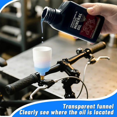 Shimano Hydraulic Brake Bleed Kit For Disc Brakes, Easy To Use Bike Hydraulic Bleed Tool With 150ml Mineral Oil Fluid, funnel top