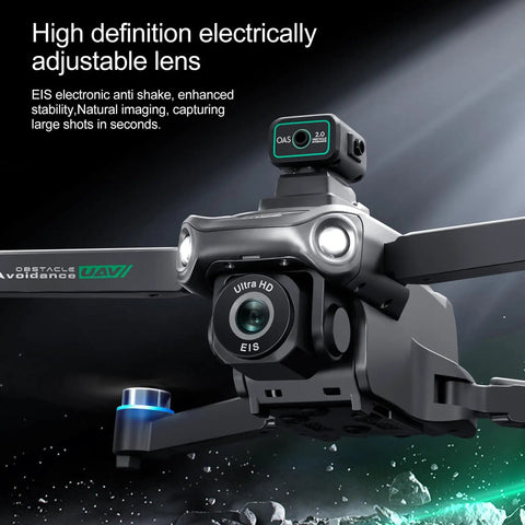 Close-up of GPS Drone With 8K Dual HD Cameras And EIS For Dope Aerial Shots showing the front camera and obstacle avoidance sensor.