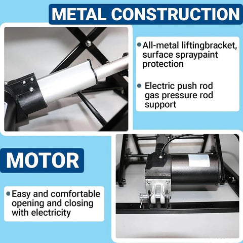 Portable Electric Scissor Lift Table With Remotes Space Saving Height Adjustable Coffee Platform For Home Office Diy Shop And Workshop folding motor and metal construction details.