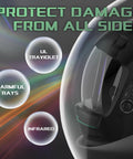 Side view of Large Viewing Hemispherical Welding Helmet With True Color Auto Darkening Four Arc Sensors showing protection