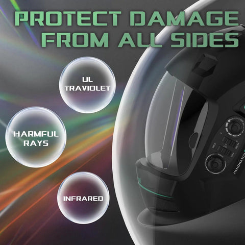 Side view of Large Viewing Hemispherical Welding Helmet With True Color Auto Darkening Four Arc Sensors showing protection