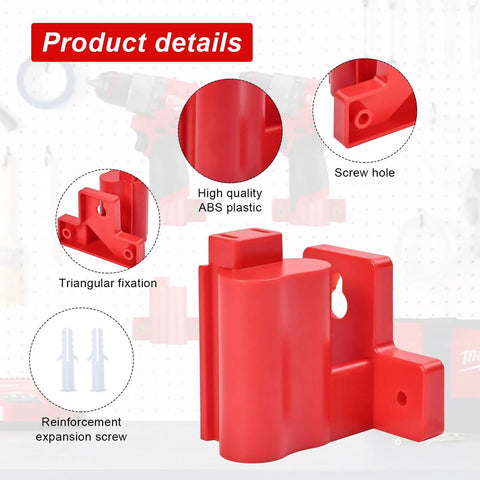 2 In 1 Wall Mount Tool And Battery Holder For Milwaukee M12 12V With Plastic Hanger Easy Access Storage For Drill Batteries And Cords Shop Ready Organizer For Shelves Work Vans And Toolboxes, featuring high-quality ABS plastic construction