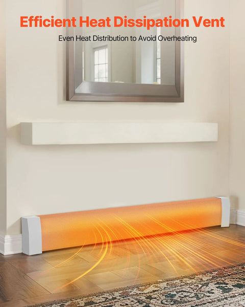 5 Ft Baseboard Heater Cover, Heavy Duty Steel Front Panel For Electric Heating Unit, in living room, heat dissipation view