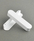Matte White Kitchen Cabinet Handles Pack Of 5 Cup Pulls showcasing modern aluminum design on gray surface