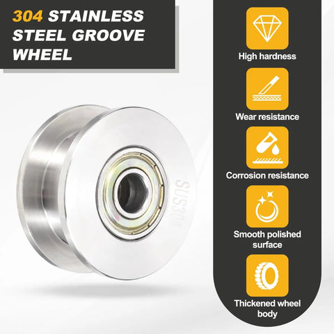 Tough As Nails H Groove Pulley Wheel Crafted From Premium 304 Stainless Steel For Effortless Spinning Action And Superior Corrosion Resistance In 10 By 48 By 6 Millimeters, showcasing smooth polished surface.