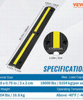 Specifications diagram for 3.28 Foot Cable Protector Ramp 4 Pack One Channel Heavy Duty Rubber Wire Cover With 18000 Lbs Axle Capacity