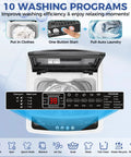 20 Lb Compact Washer And Spin Dryer Combo For Apartments With Sturdy Slow Close Glass Lid showing control panel and wash programs