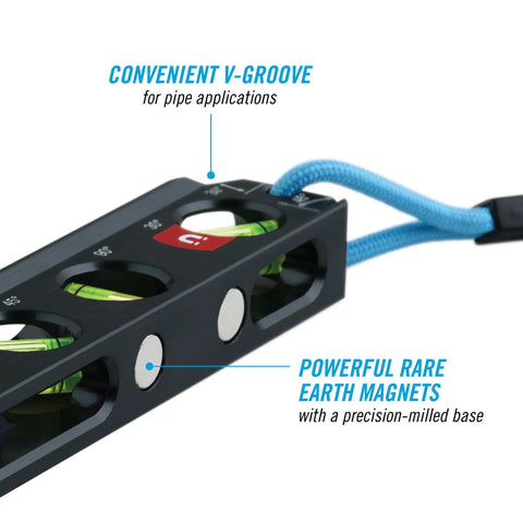 Pro Grade 6.5 Inch Magnetic Torpedo Level For Electricians Aluminum Billet Body With Rare Earth Magnets V Groove Conduit Bending Notch Dead On Accuracy Job Site Ready Built Tough Heavy Duty Shop Essential Tool