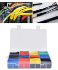 Ultimate 800 Piece Colorful Heat Shrink Tubing Kit For Electrical Maintenance And Wire Insulation With Fast Shrink Action Plus High Tensile Strength To Keep Your Wiring Safe And Secure Like A Boss Without Any Failures Or Loose Connections In Your. 800pc PE kit in storage box for wire insulation