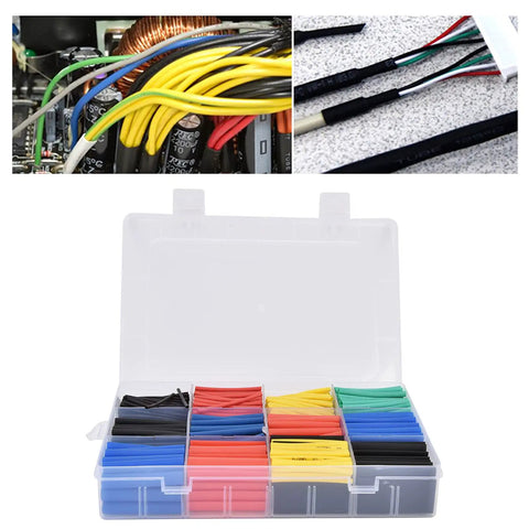 Ultimate 800 Piece Colorful Heat Shrink Tubing Kit For Electrical Maintenance And Wire Insulation With Fast Shrink Action Plus High Tensile Strength To Keep Your Wiring Safe And Secure Like A Boss Without Any Failures Or Loose Connections In Your. 800pc PE kit in storage box for wire insulation