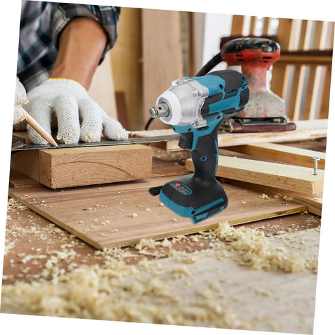 Popetpop 1 Set Cordless Electric Impact Wrench With High Torque Battery Power Tool For Easy Disassembly And Repair Tasks Compatible Rechargeable Brushless Motor For Aviation Construction Auto Work