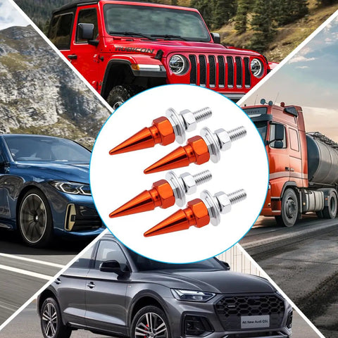 4 Pack Anti Theft Aluminum Alloy License Plate Screws For Front And Rear Mounting, Built Tough Vehicle Frame Fasteners Bolts