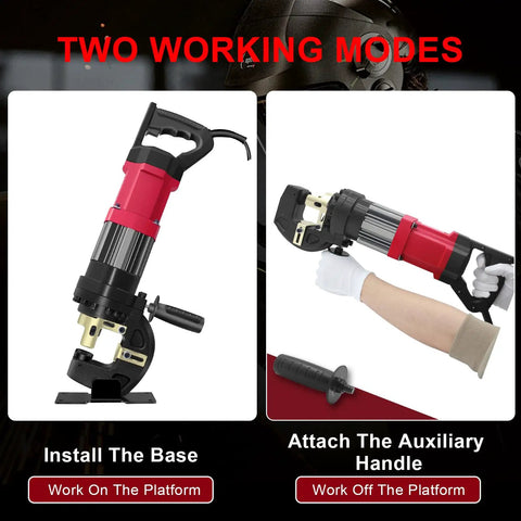 Beast Mode 22 Ton Electric Hydraulic Hole Puncher with two working modes demonstration