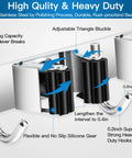 Broom And Mop Holder Wall Mount With Five Slots and Four Hooks Self Adhesive Stainless Steel Organizer details with silicone gear.