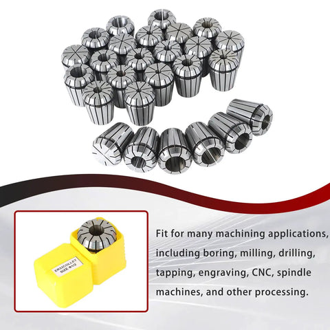 ER32 Collet Set 26 Pieces For CNC Engraving Milling Lathe Tools With Spring Collets, image of steel collets in group
