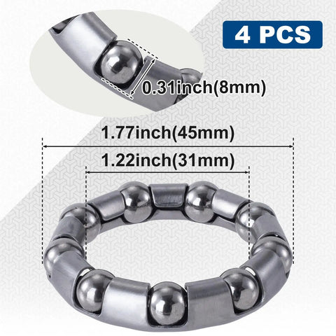 4 Pack One Quarter Inch Ball Bearings For Bike Crank Stainless Steel Bottom Bracket Retainer Replacement For Mountain Bikes