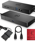 WD19S USB C Docking Station for Dual Monitors, 130W Power Delivery with HDMI Cable, renewed bundle including cables and cloth