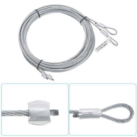 2 Pack 15.6 Ft Garage Door Cables 3 mm Diameter Torsion Spring Wire Galvanized Steel For 14 Ft Garage Doors Heavy Duty Construction Smooth Operation And Long Lasting Performance